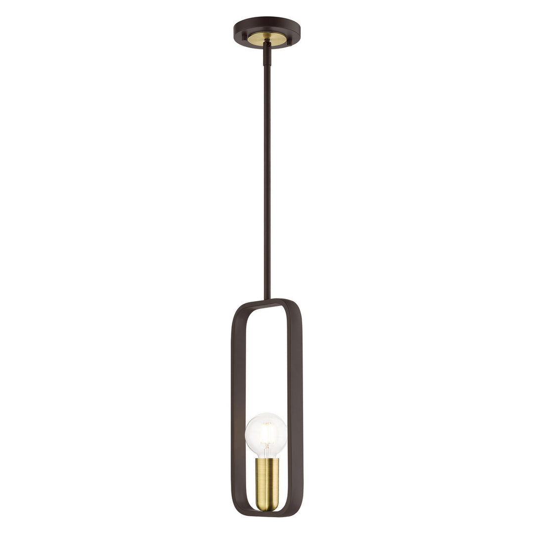 Livex Bergamo 49741-07 Pendant Light - Bronze w/ Antique Brasss