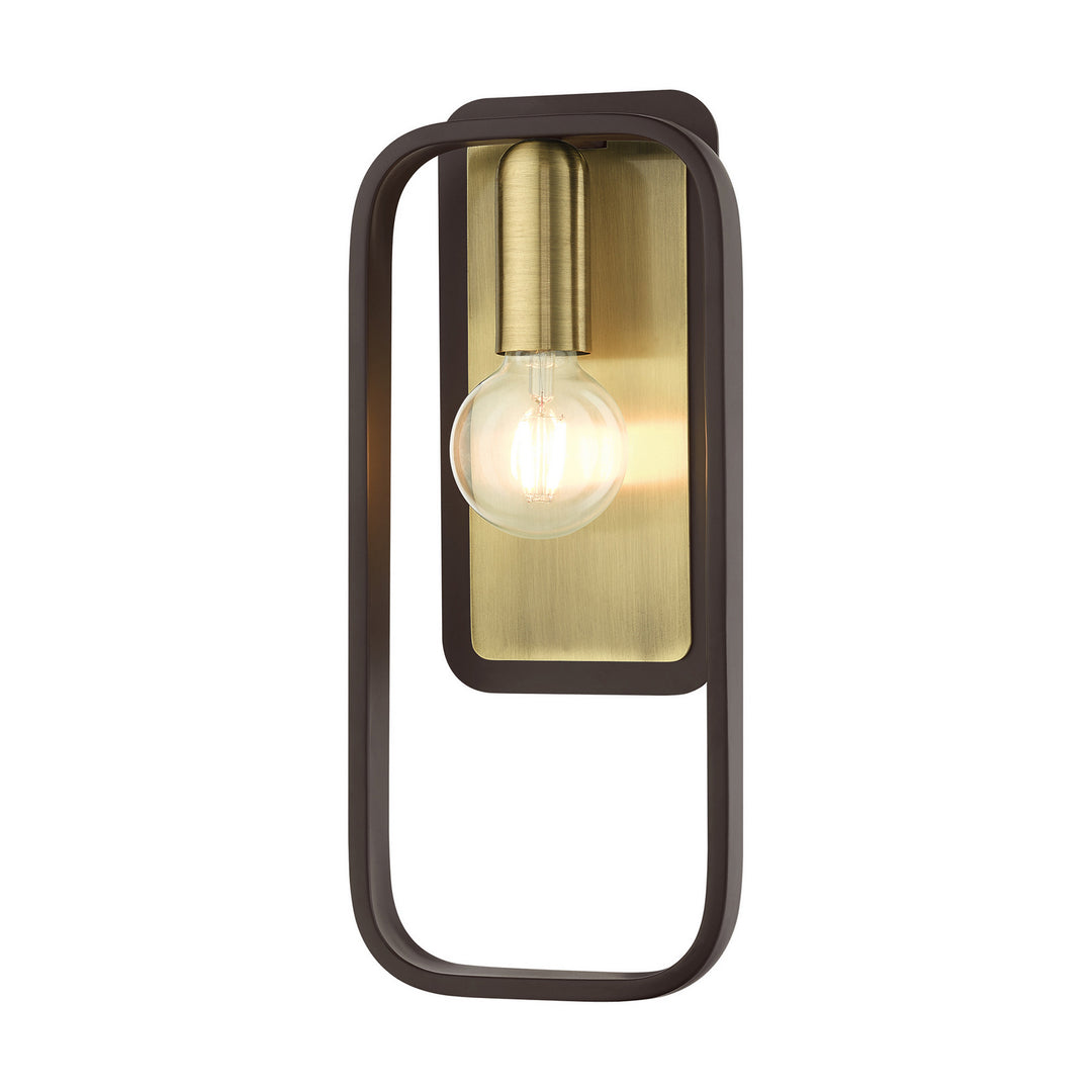 Livex Bergamo 49742-07 Wall Sconce Light - Bronze w/ Antique Brasss