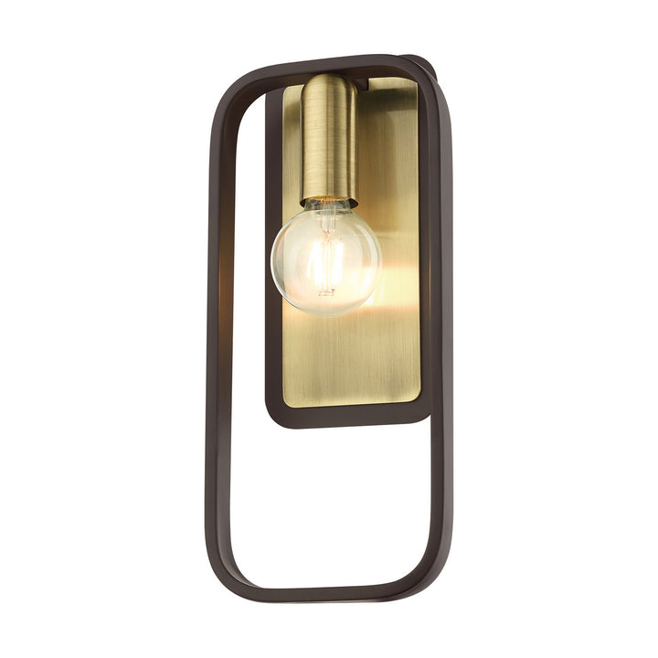 Livex Bergamo 49742-07 Wall Sconce Light - Bronze w/ Antique Brasss