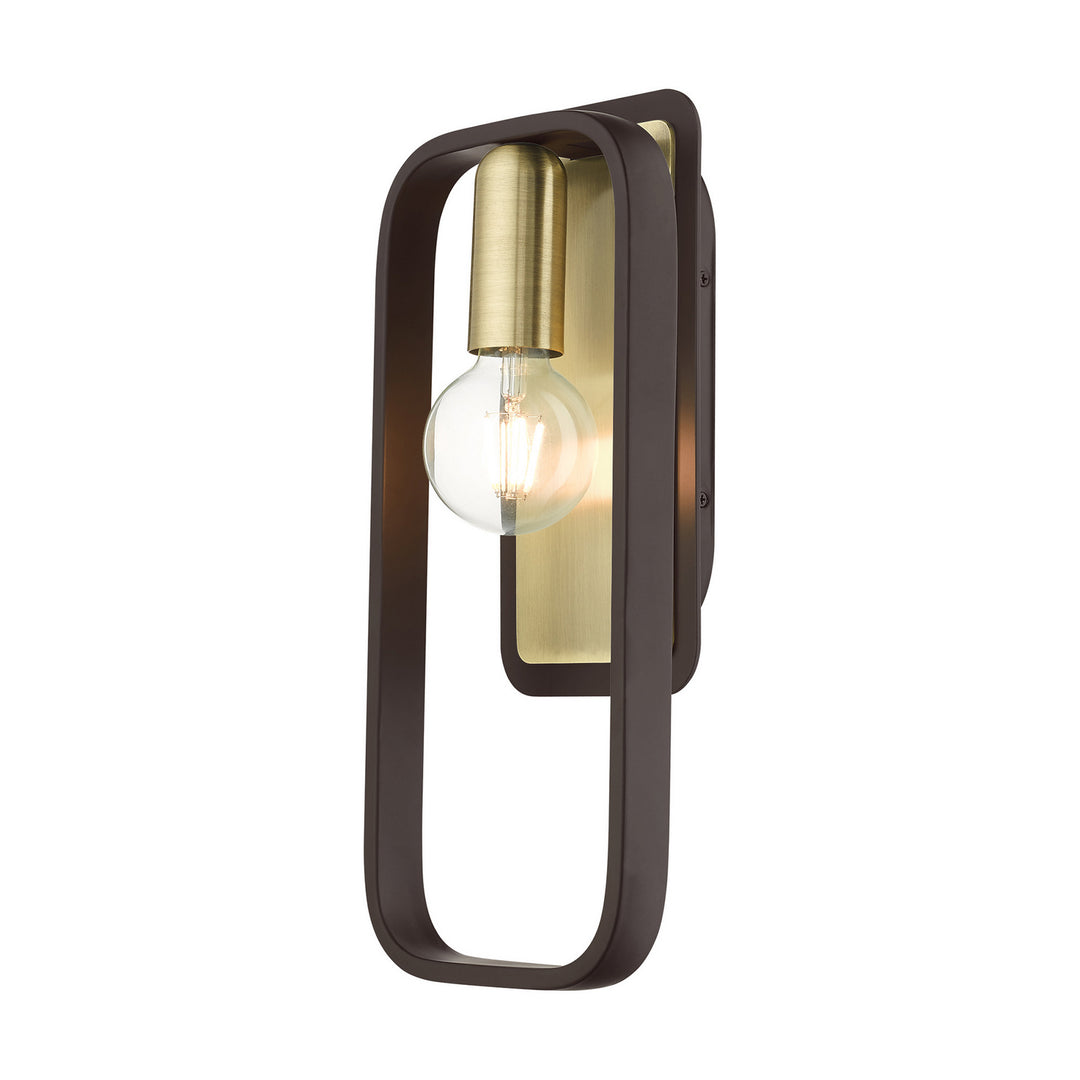 Livex Bergamo 49742-07 Wall Sconce Light - Bronze w/ Antique Brasss