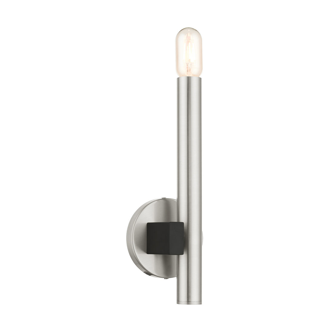 Livex Helsinki 49991-91 Wall Sconce Light - Brushed Nickel w/ Blacks