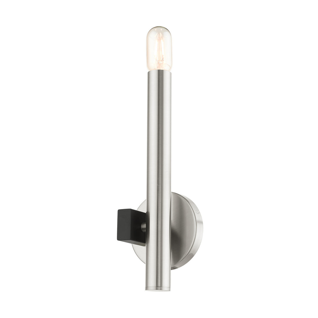 Livex Helsinki 49991-91 Wall Sconce Light - Brushed Nickel w/ Blacks