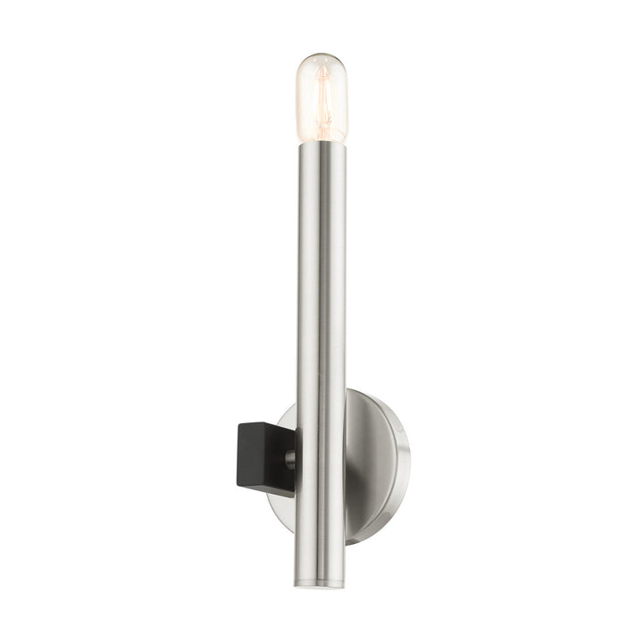 Livex Helsinki 49991-91 Wall Sconce Light - Brushed Nickel w/ Blacks