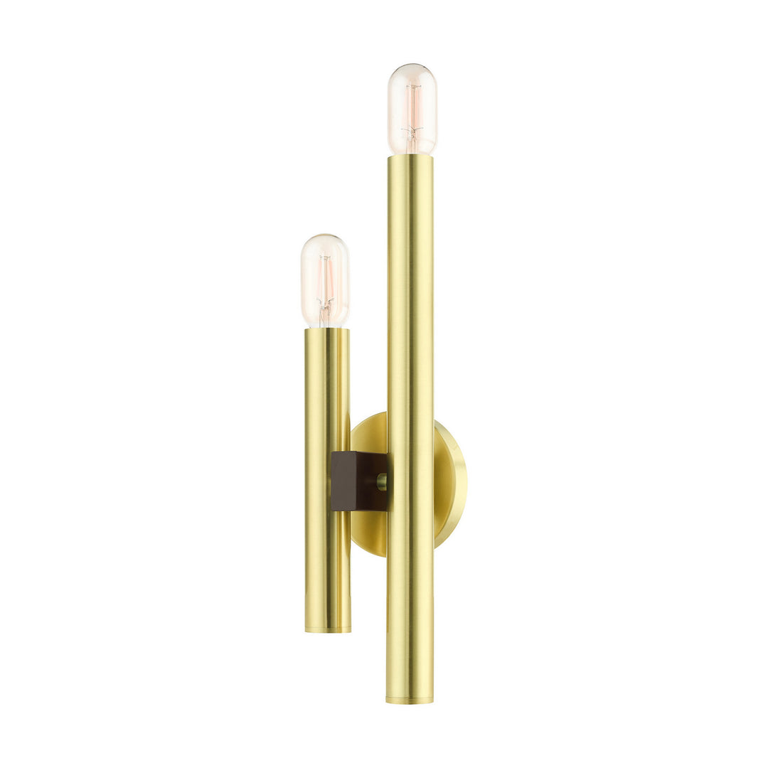Livex Helsinki 49992-12 Wall Sconce Light - Satin Brass w/ Bronzes