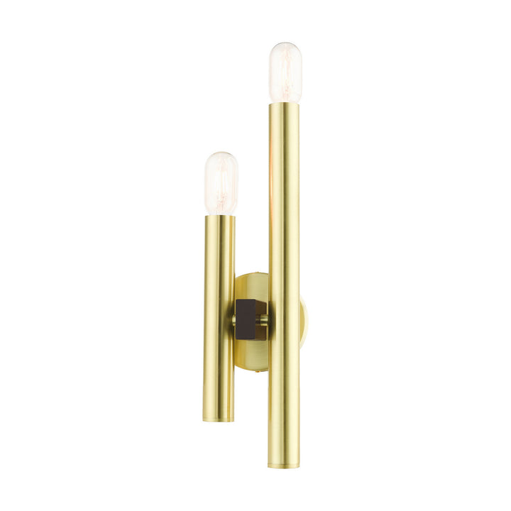 Livex Helsinki 49992-12 Wall Sconce Light - Satin Brass w/ Bronzes