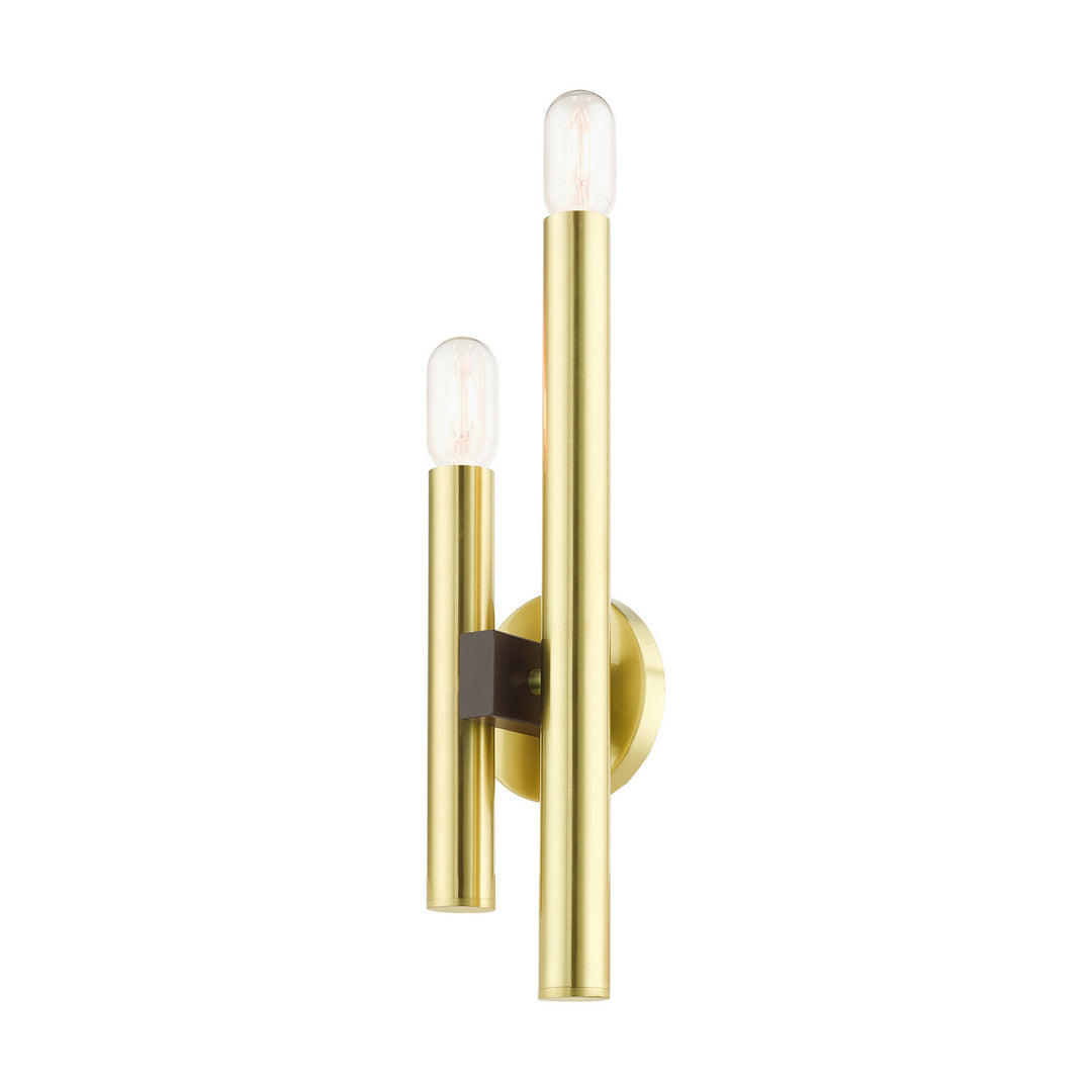 Livex Helsinki 49992-12 Wall Sconce Light - Satin Brass w/ Bronzes