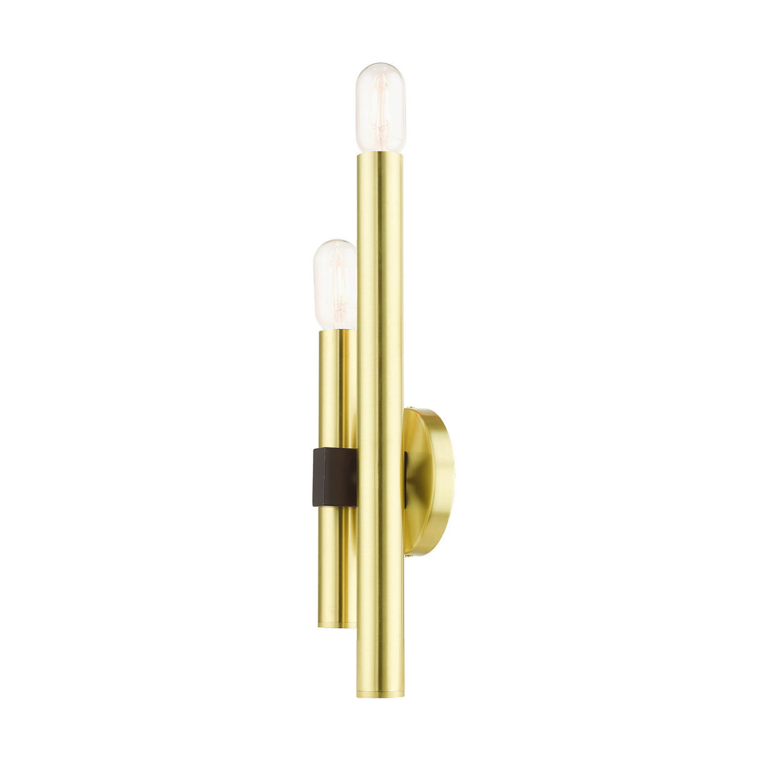 Livex Helsinki 49992-12 Wall Sconce Light - Satin Brass w/ Bronzes
