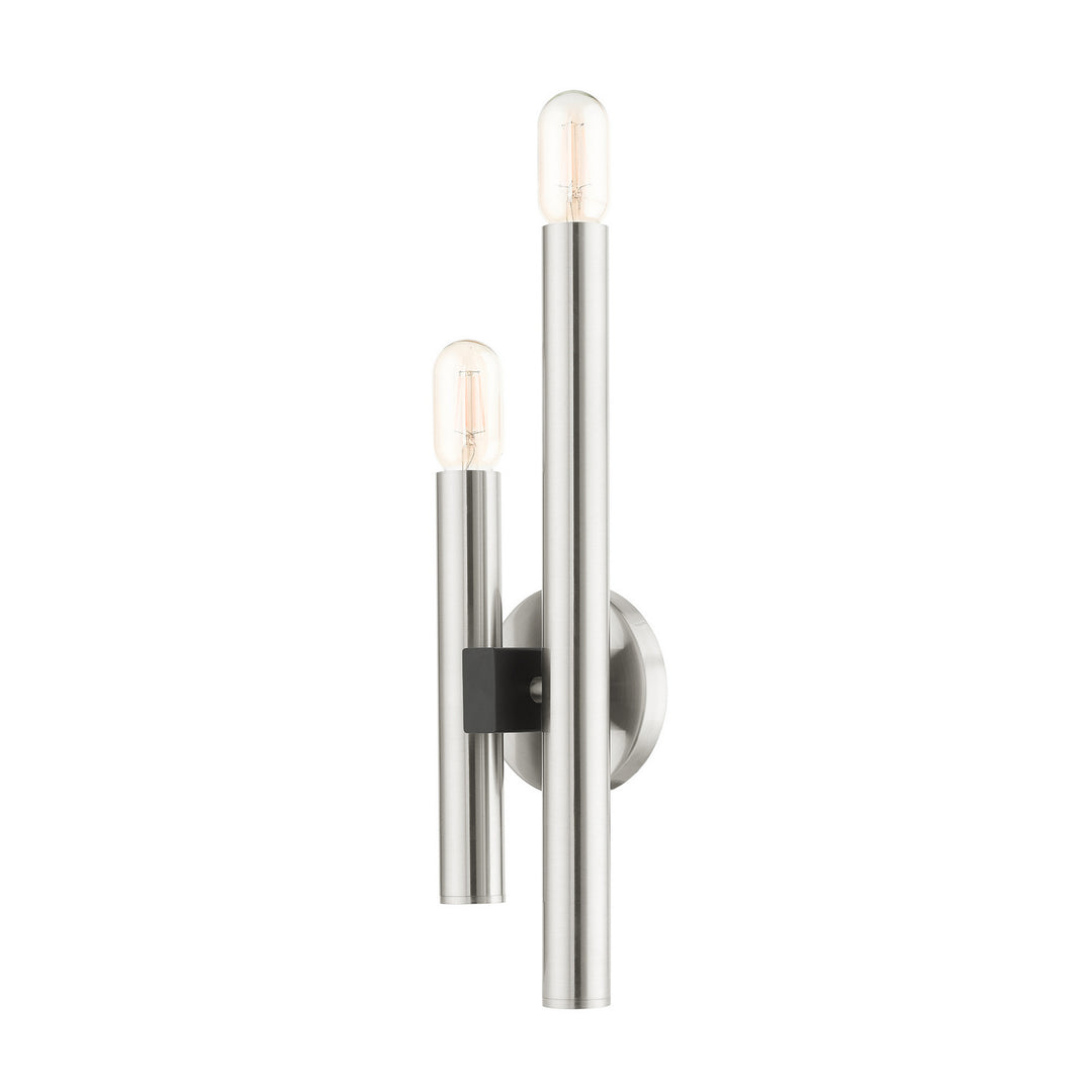 Livex Helsinki 49992-91 Wall Sconce Light - Brushed Nickel w/ Blacks