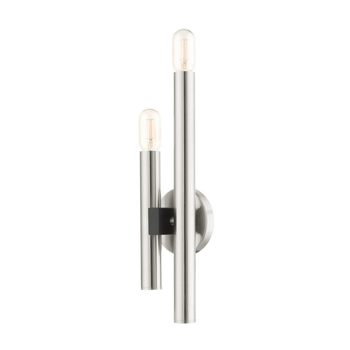 Livex Helsinki 49992-91 Wall Sconce Light - Brushed Nickel w/ Blacks