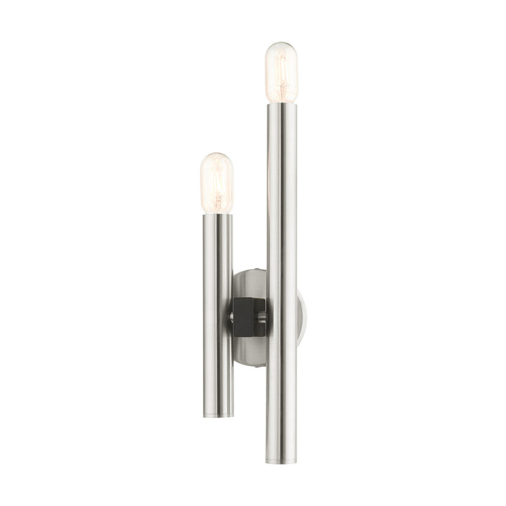 Livex Helsinki 49992-91 Wall Sconce Light - Brushed Nickel w/ Blacks