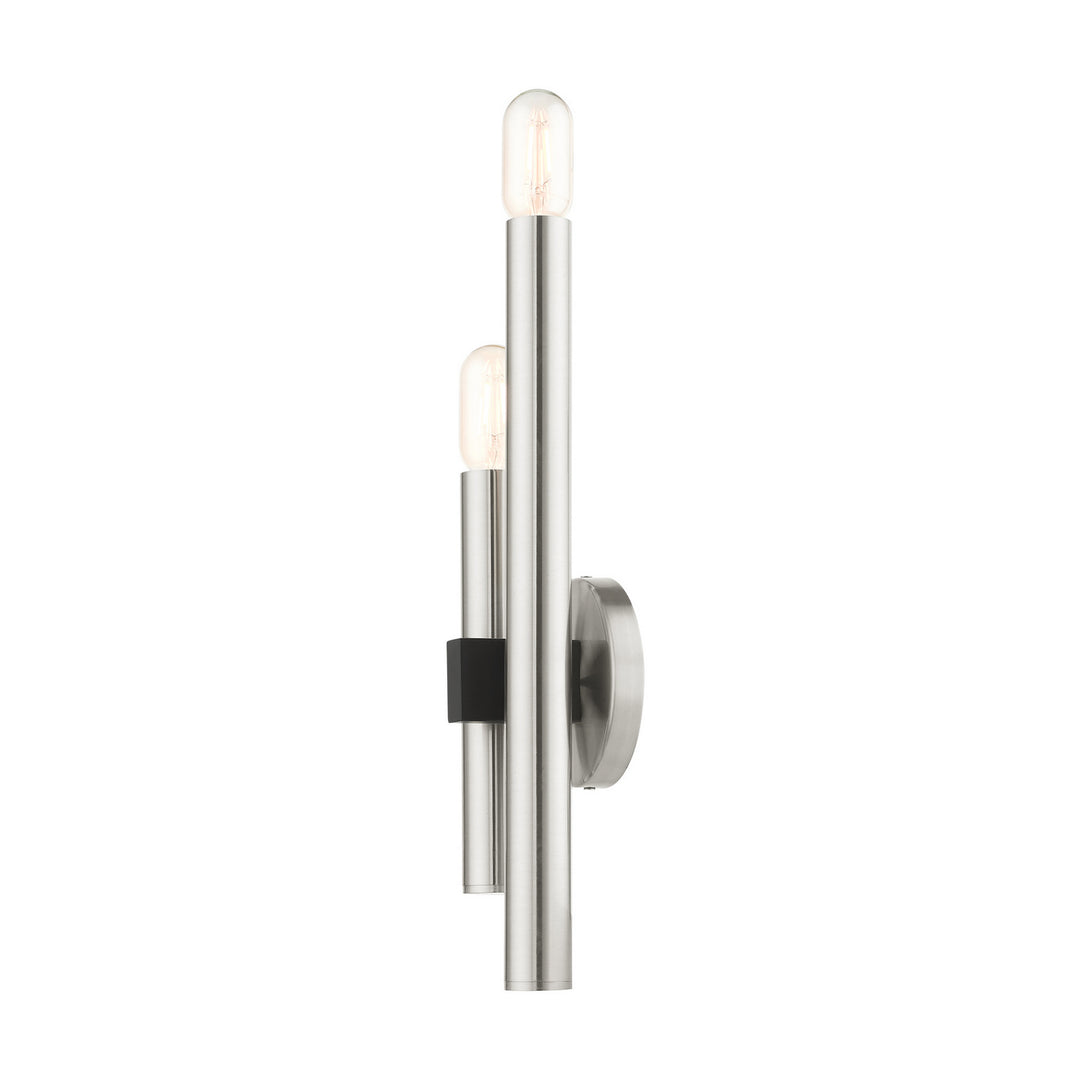 Livex Helsinki 49992-91 Wall Sconce Light - Brushed Nickel w/ Blacks