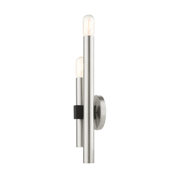 Livex Helsinki 49992-91 Wall Sconce Light - Brushed Nickel w/ Blacks