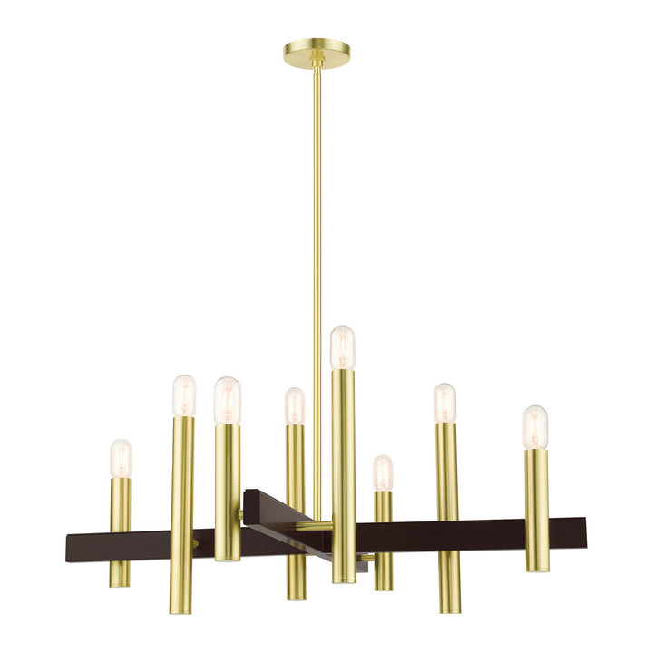 Livex Helsinki 49998-12 Chandelier Light - Satin Brass w/ Bronzes