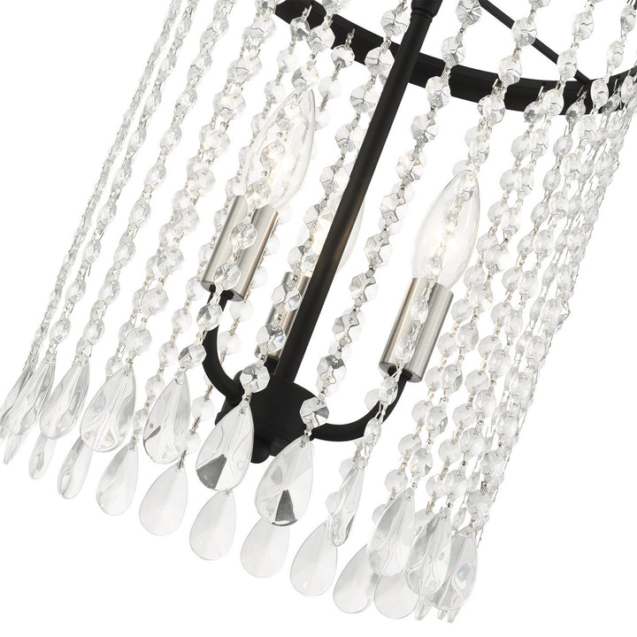 Livex Elizabeth 51060-04 Chandelier Light - Black w/ Brushed Nickels