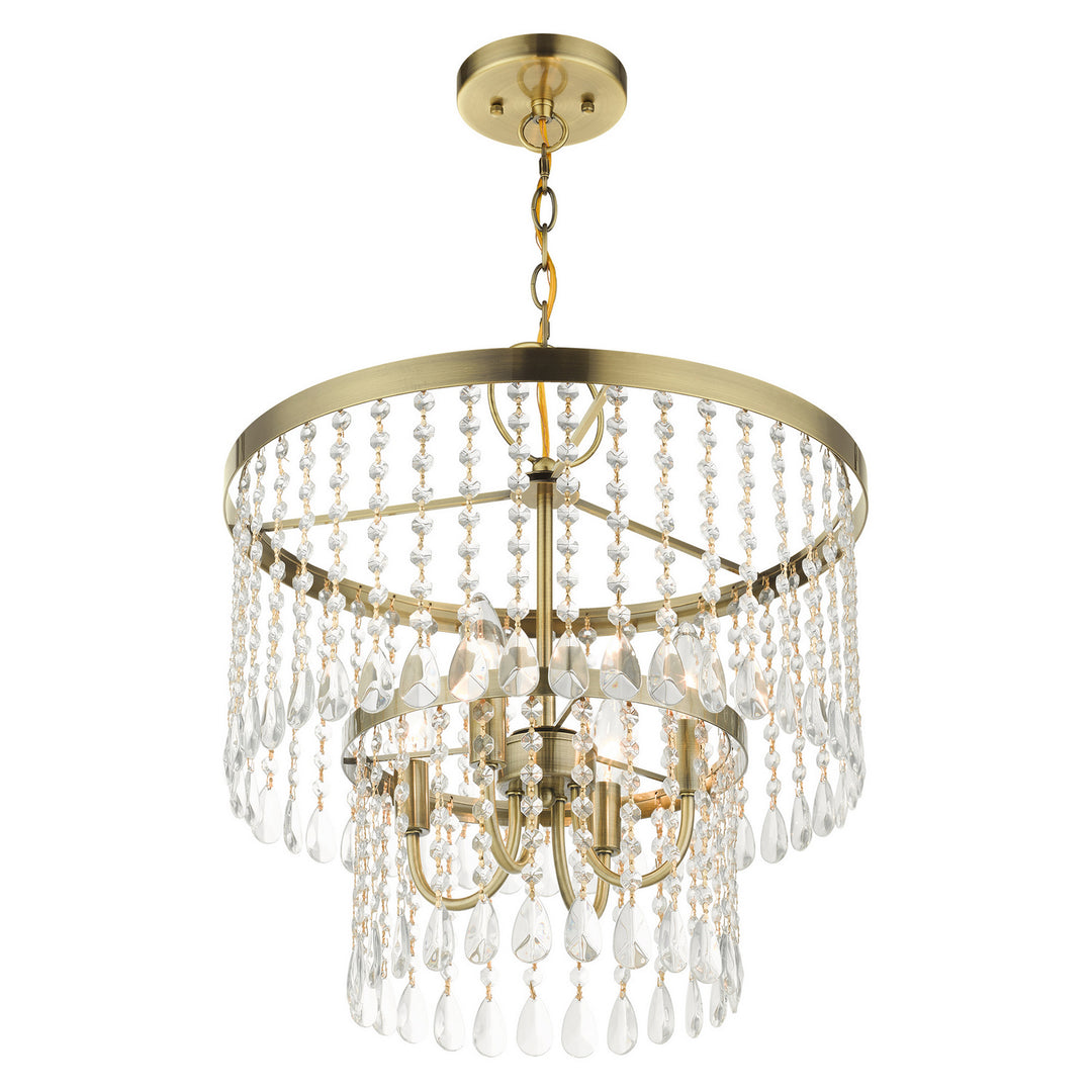 Livex Elizabeth 51064-01 Chandelier Light - Antique Brass