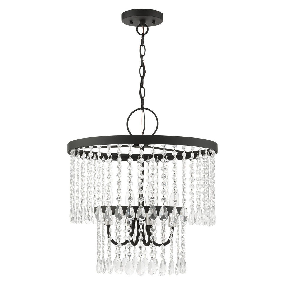 Livex Elizabeth 51064-04 Chandelier Light - Black w/ Brushed Nickels