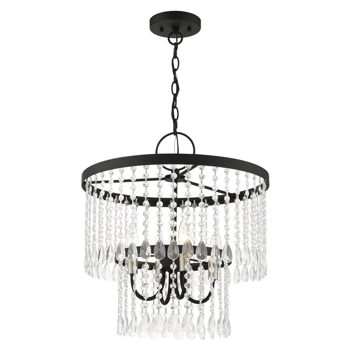 Livex Elizabeth 51064-04 Chandelier Light - Black w/ Brushed Nickels