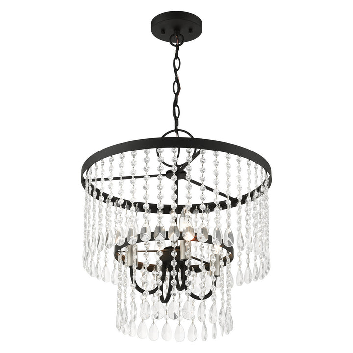 Livex Elizabeth 51064-04 Chandelier Light - Black w/ Brushed Nickels