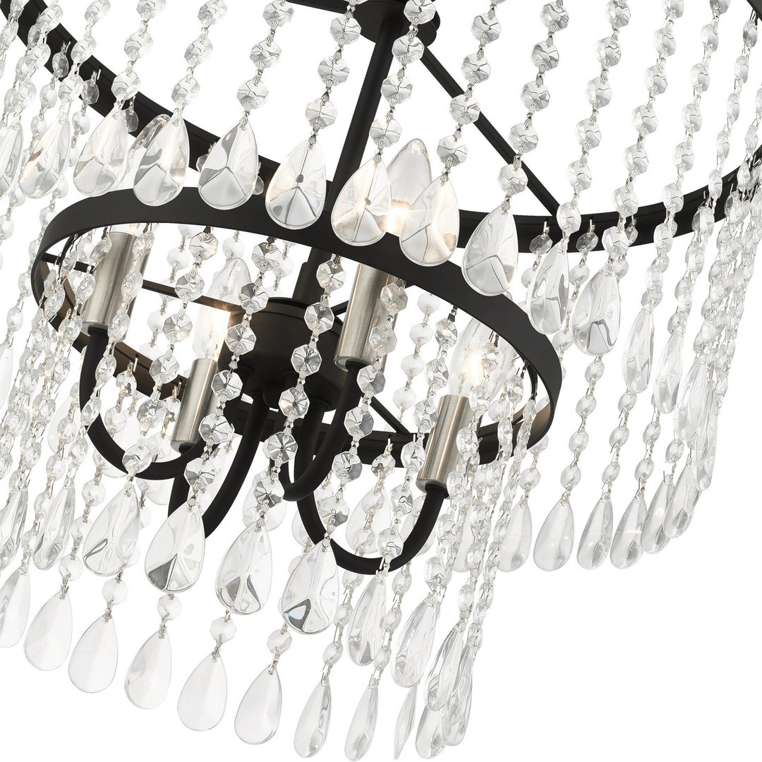 Livex Elizabeth 51064-04 Chandelier Light - Black w/ Brushed Nickels