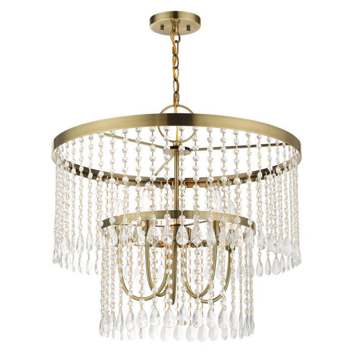 Livex Elizabeth 51065-01 Chandelier Light - Antique Brass