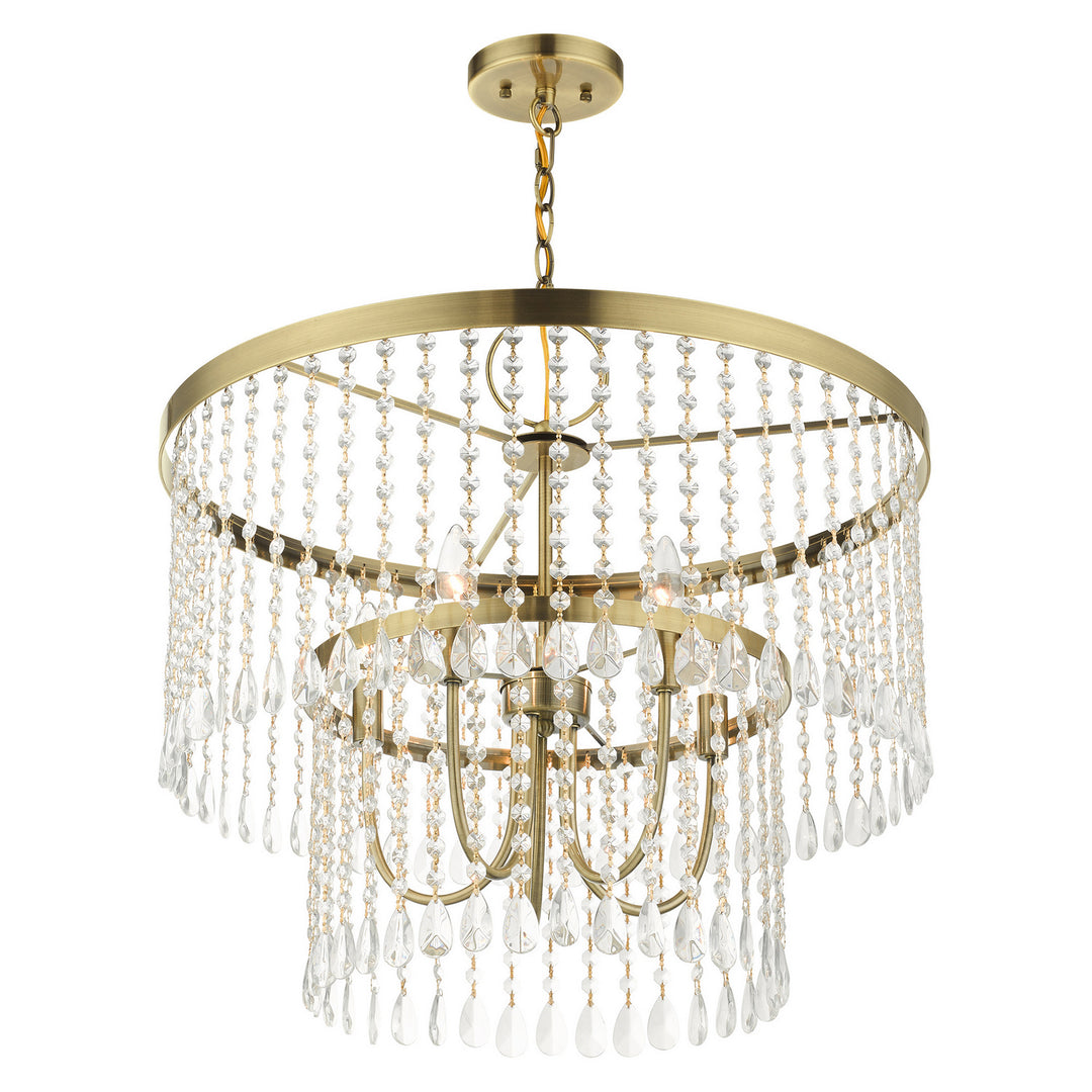 Livex Elizabeth 51065-01 Chandelier Light - Antique Brass