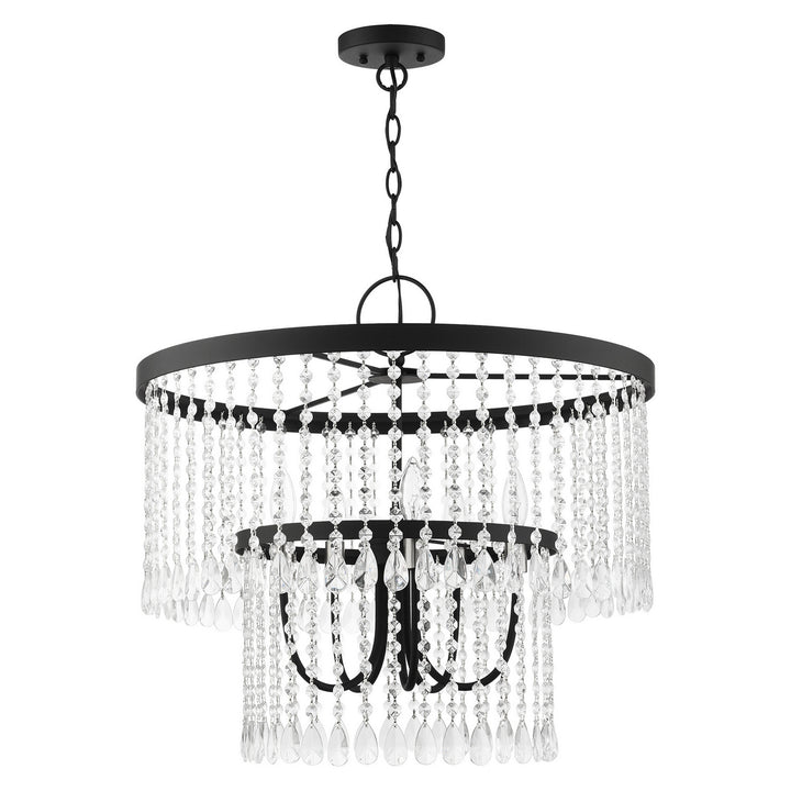 Livex Elizabeth 51065-04 Chandelier Light - Black w/ Brushed Nickels