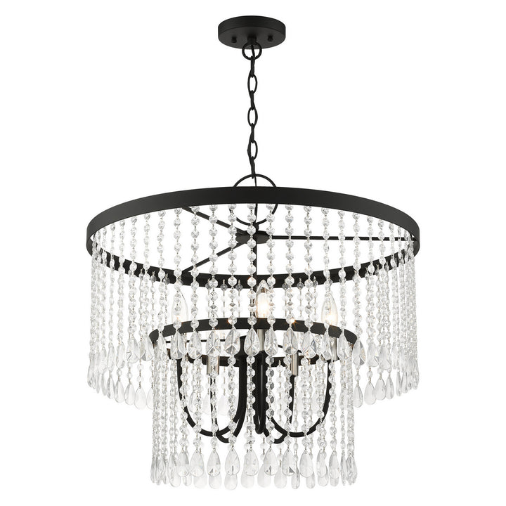 Livex Elizabeth 51065-04 Chandelier Light - Black w/ Brushed Nickels