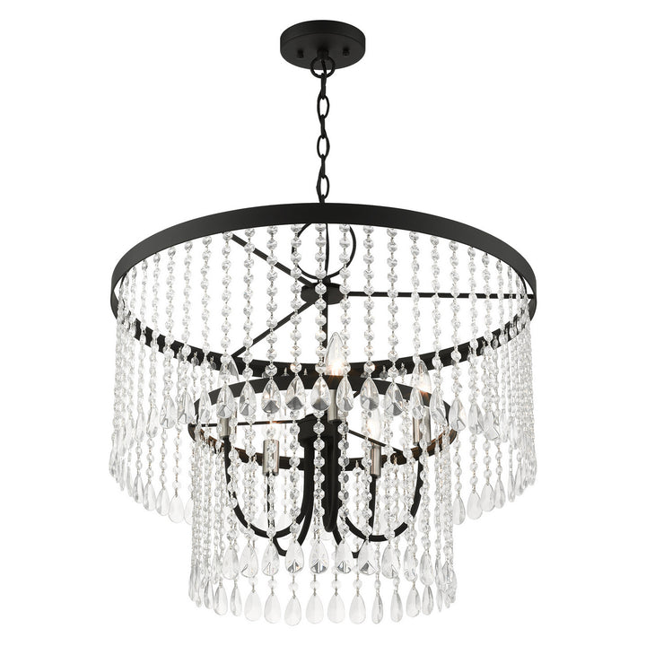 Livex Elizabeth 51065-04 Chandelier Light - Black w/ Brushed Nickels
