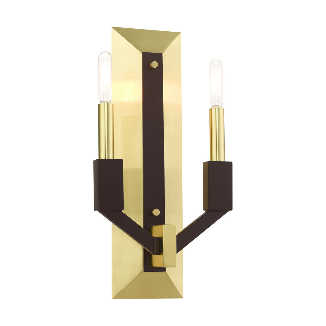 Livex Beckett 51162-12 Wall Sconce Light - Satin Brass and Bronze