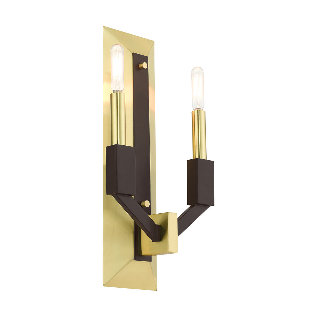 Livex Beckett 51162-12 Wall Sconce Light - Satin Brass and Bronze