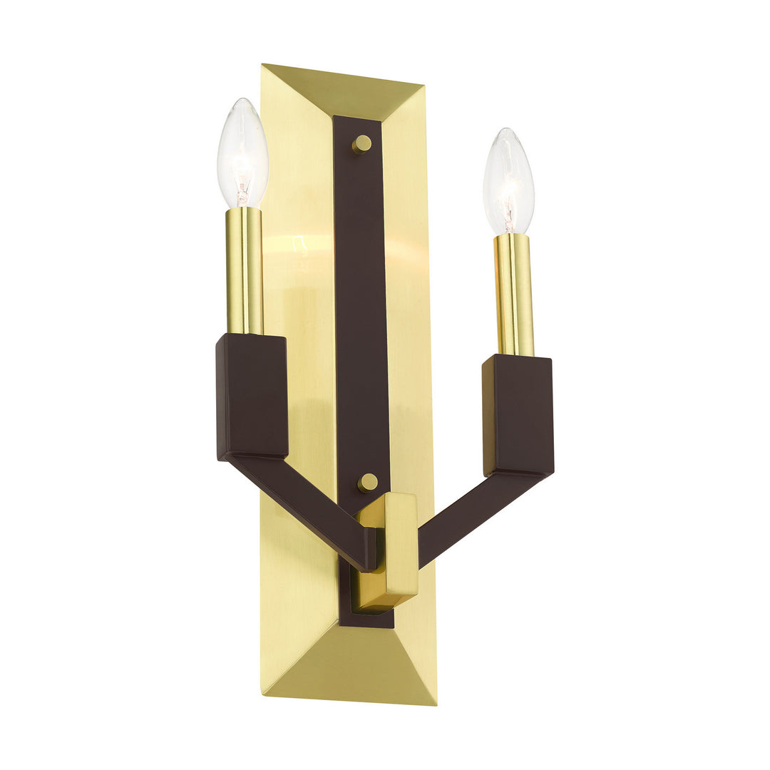 Livex Beckett 51162-12 Wall Sconce Light - Satin Brass and Bronze