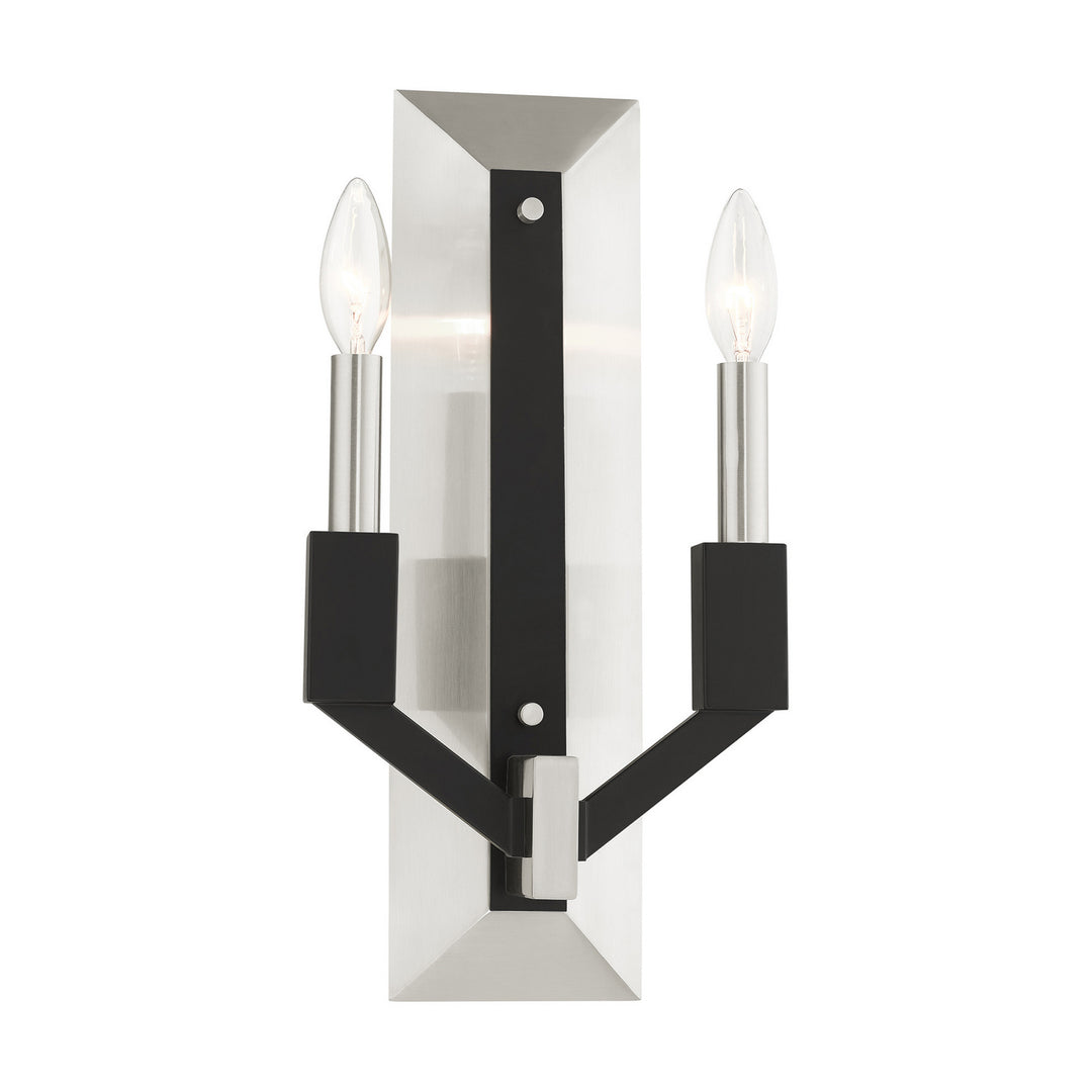 Livex Beckett 51162-91 Wall Sconce Light - Brushed Nickel & Black