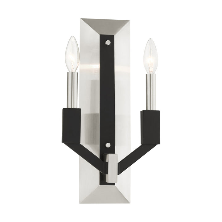 Livex Beckett 51162-91 Wall Sconce Light - Brushed Nickel & Black