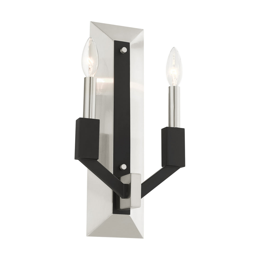 Livex Beckett 51162-91 Wall Sconce Light - Brushed Nickel & Black