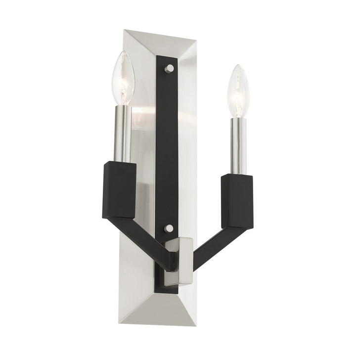 Livex Beckett 51162-91 Wall Sconce Light - Brushed Nickel & Black
