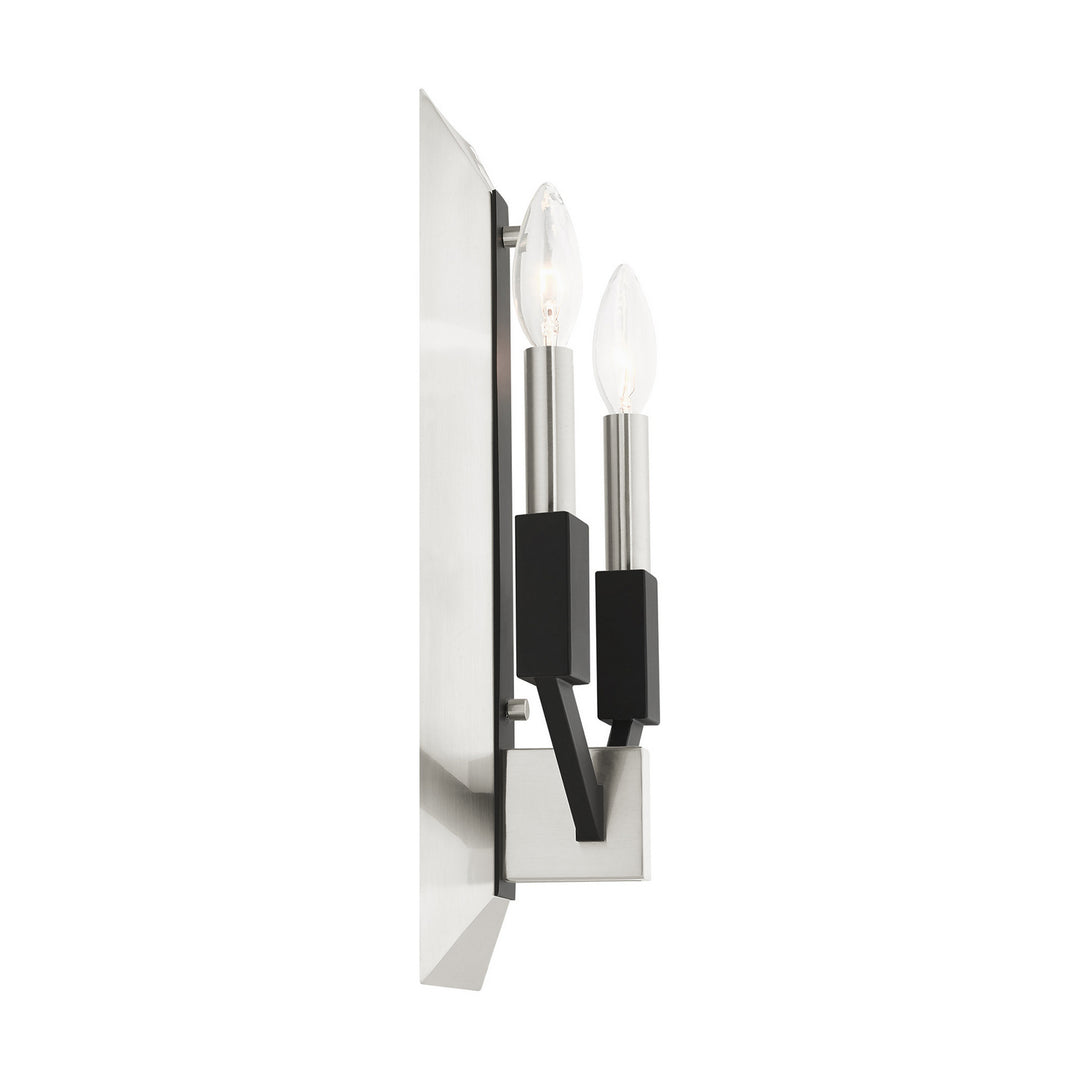 Livex Beckett 51162-91 Wall Sconce Light - Brushed Nickel & Black