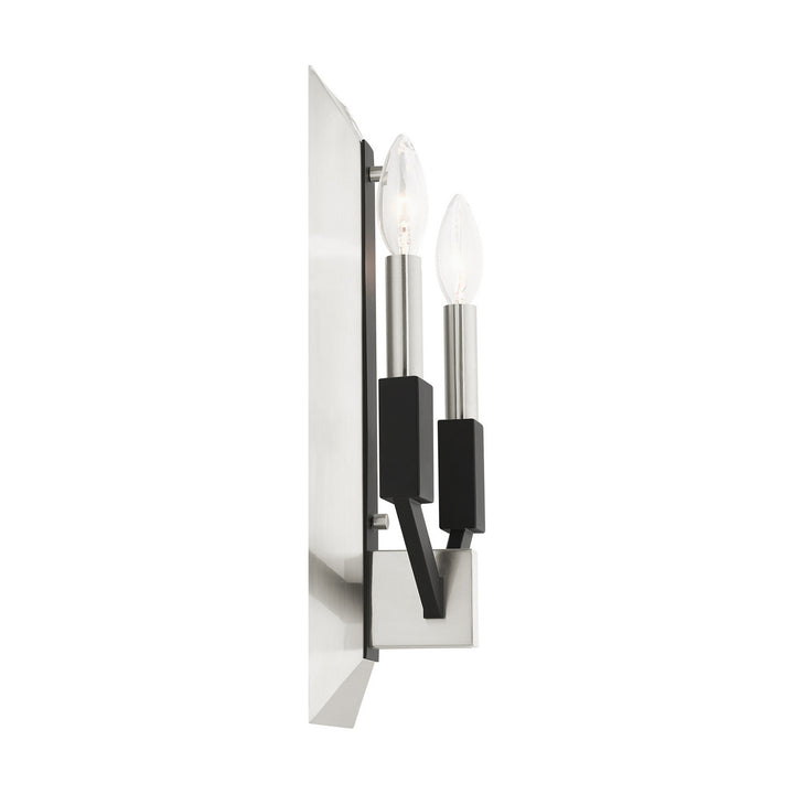 Livex Beckett 51162-91 Wall Sconce Light - Brushed Nickel & Black