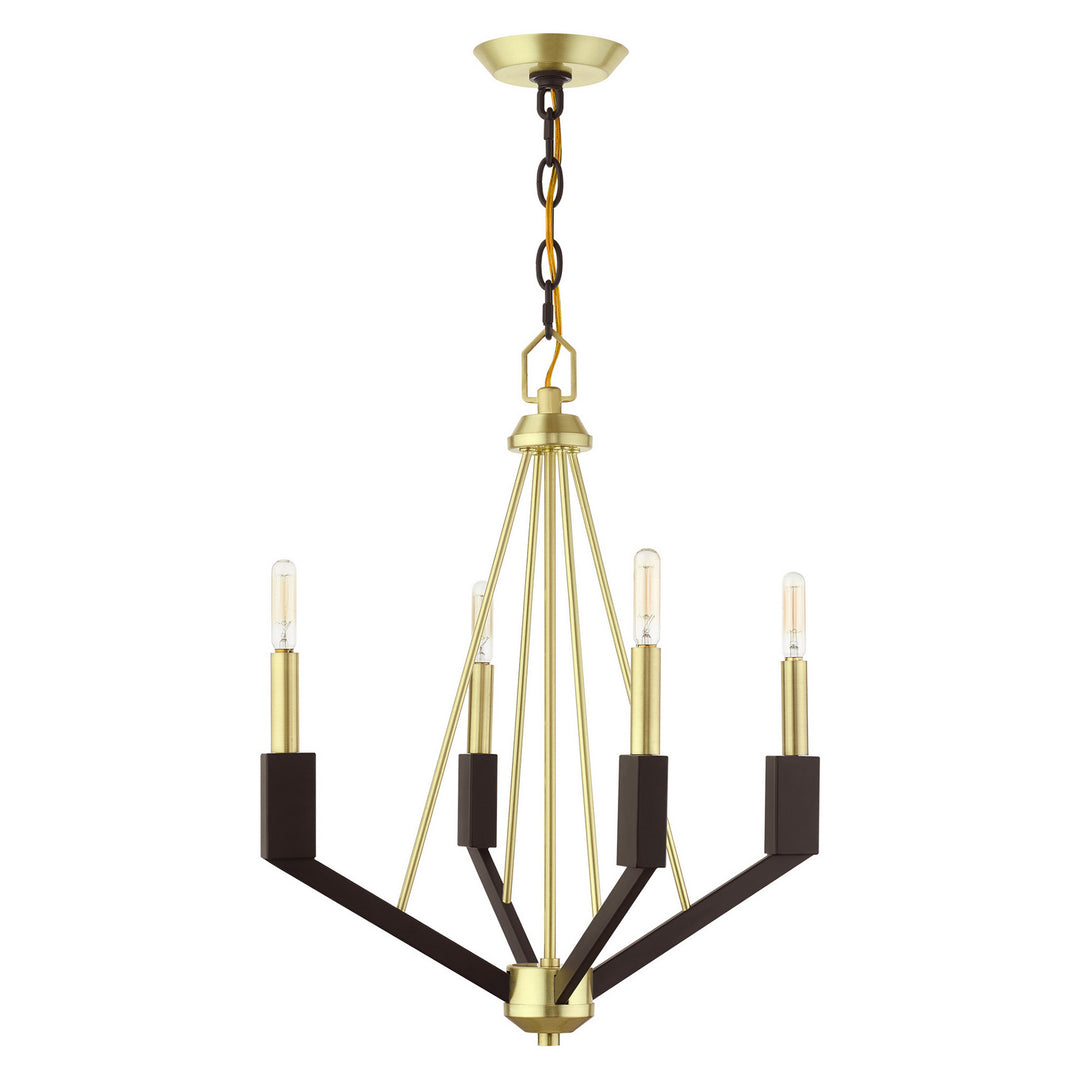 Livex Beckett 51164-12 Chandelier Light - Satin Brass and Bronze