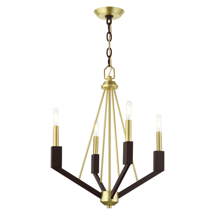 Livex Beckett 51164-12 Chandelier Light - Satin Brass and Bronze