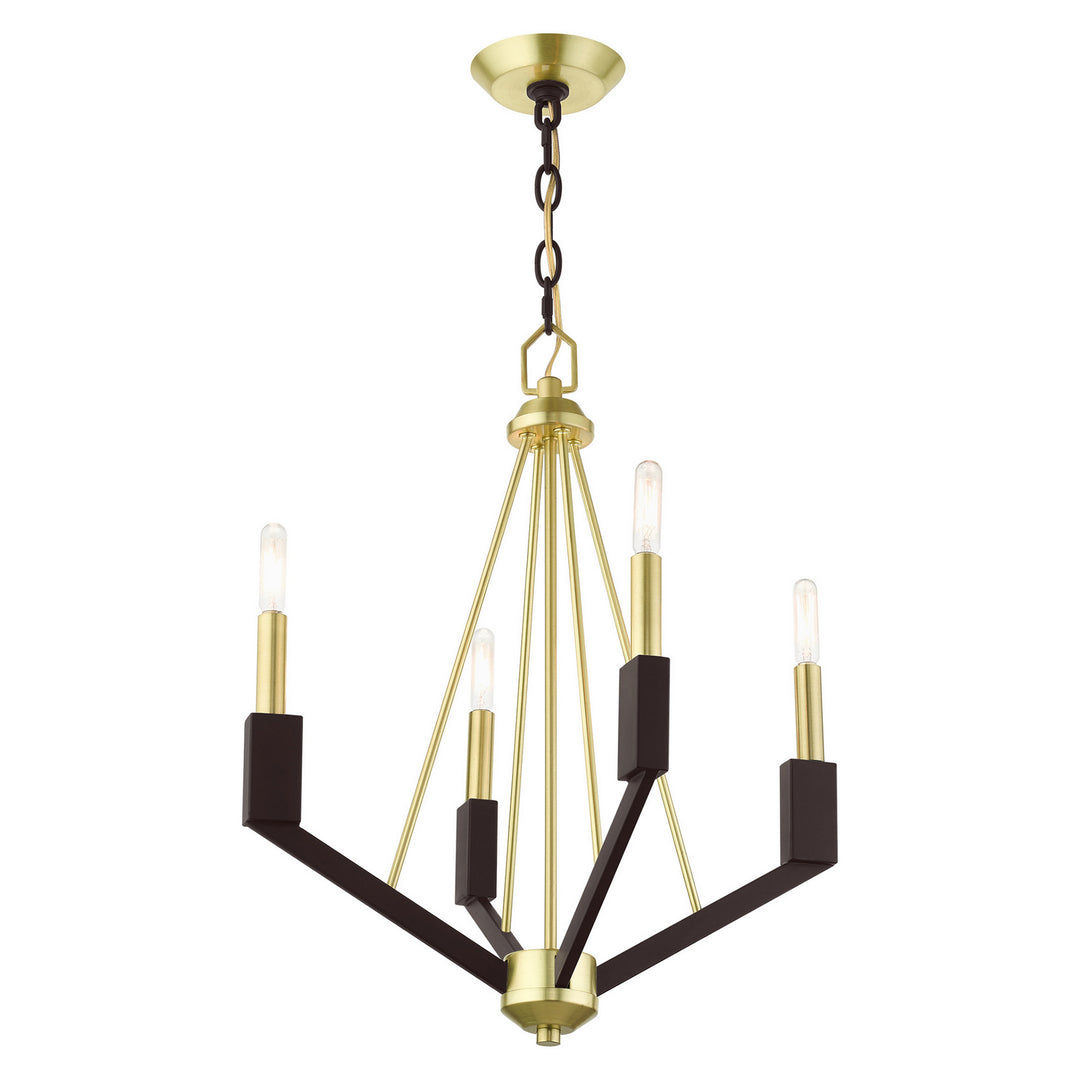 Livex Beckett 51164-12 Chandelier Light - Satin Brass and Bronze