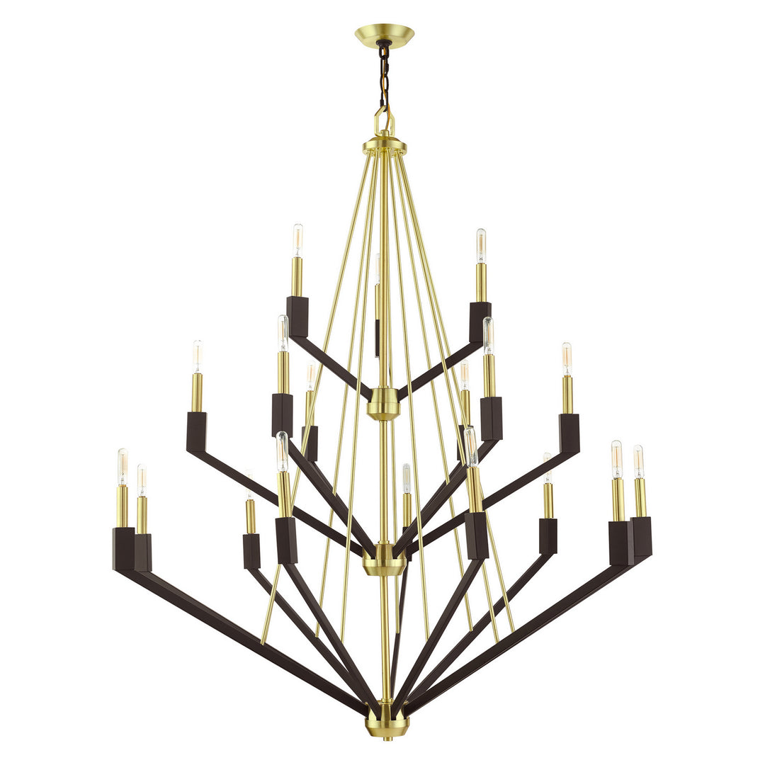 Livex Beckett 51169-12 Chandelier Light - Satin Brass & Bronze