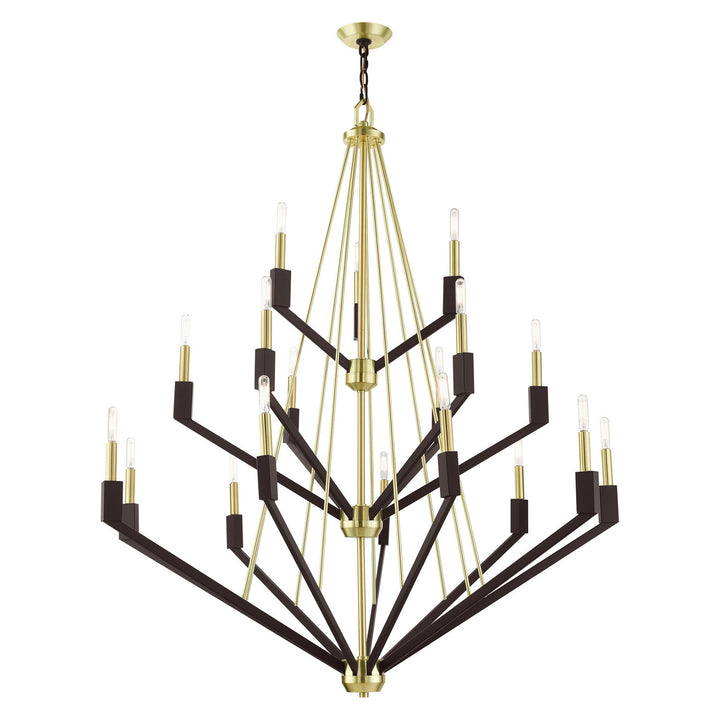 Livex Beckett 51169-12 Chandelier Light - Satin Brass & Bronze