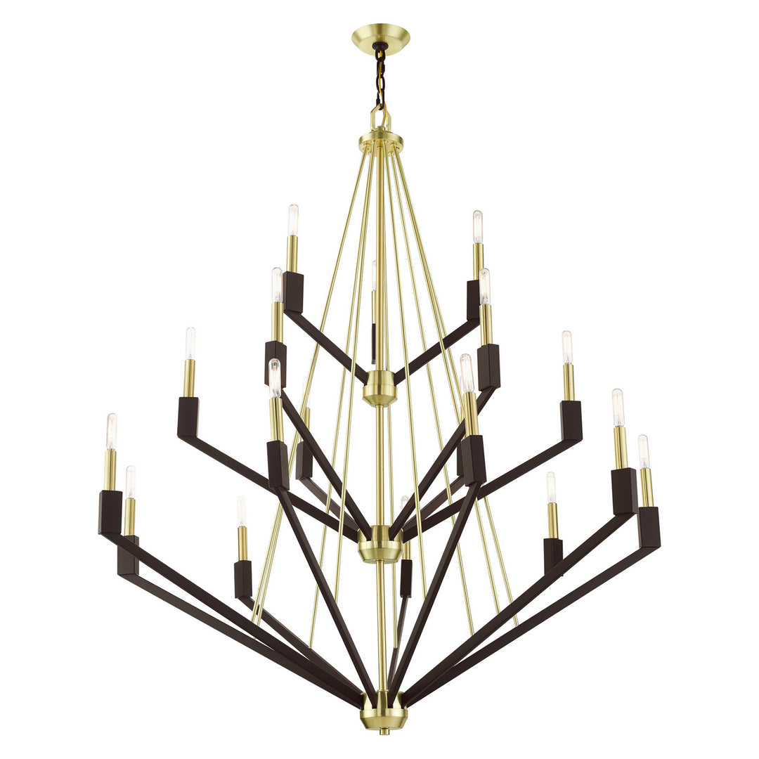 Livex Beckett 51169-12 Chandelier Light - Satin Brass & Bronze