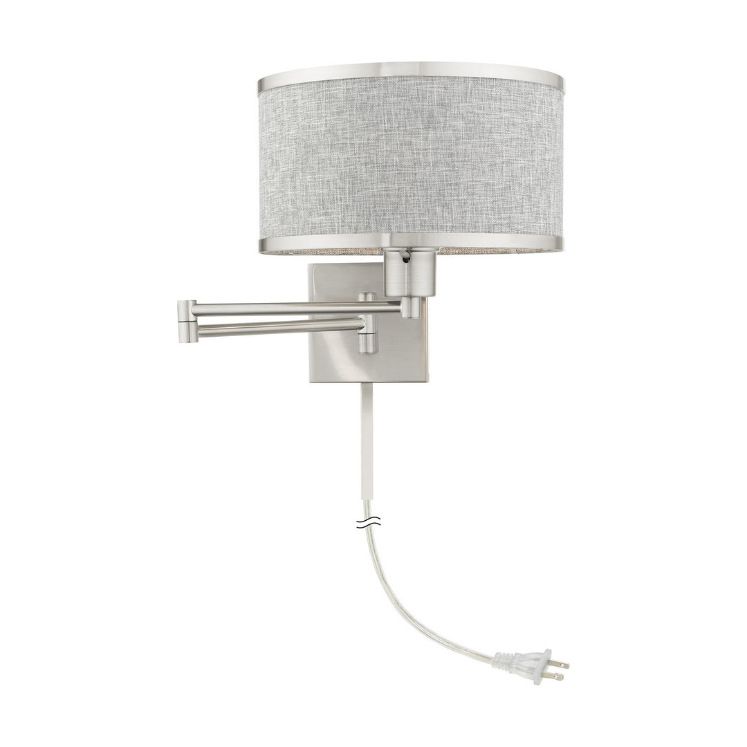 Livex Lighting 60429-91 Modern Swing Arm Wall Lamps Lamp Brushed Nickel