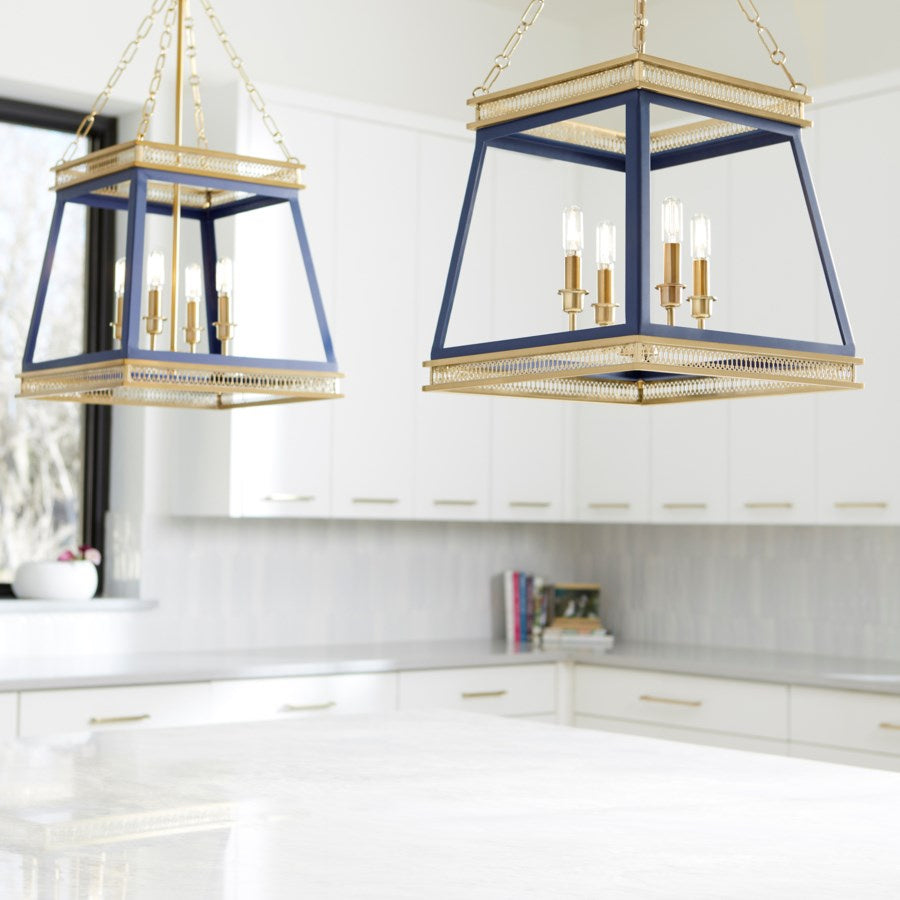Cyan Design  10904 Pendant Light - Blue And Aged Brass