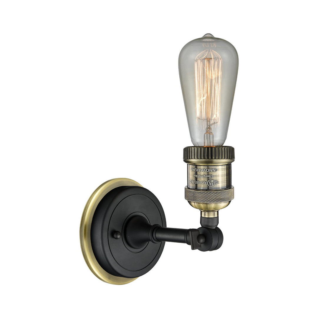 Innovations Franklin Restoration 203BPNH-BABAB Wall Sconce Light - Black Antique Brass