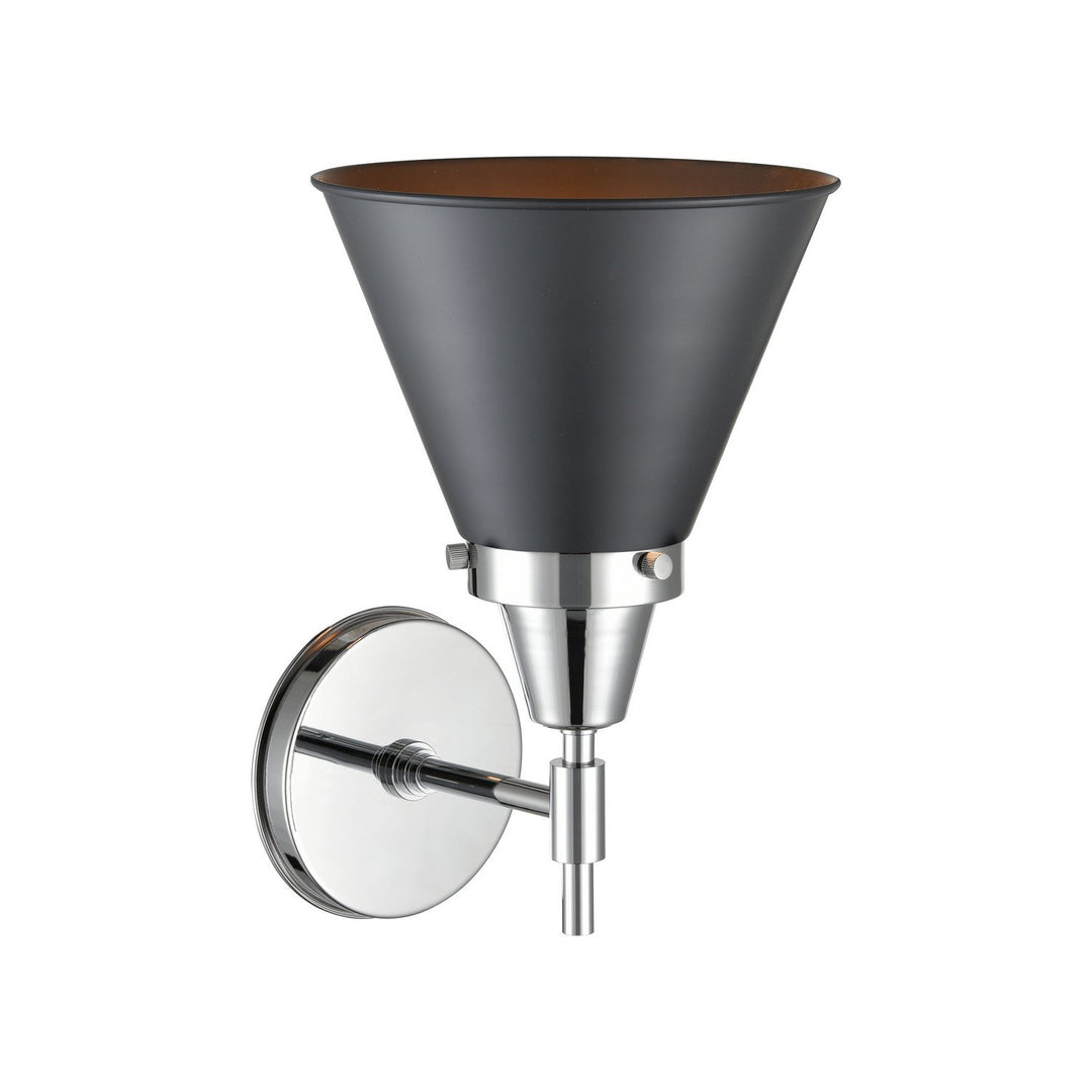 Innovations Caden 447-1W-PC-M13-BK Wall Sconce Light - Polished Chrome