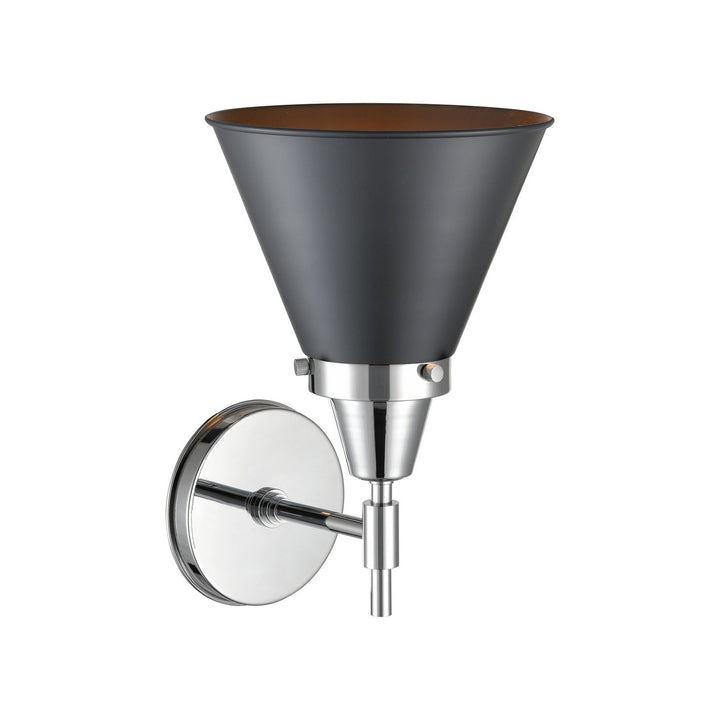 Innovations Caden 447-1W-PC-M13-BK-LED Wall Sconce Light - Polished Chrome