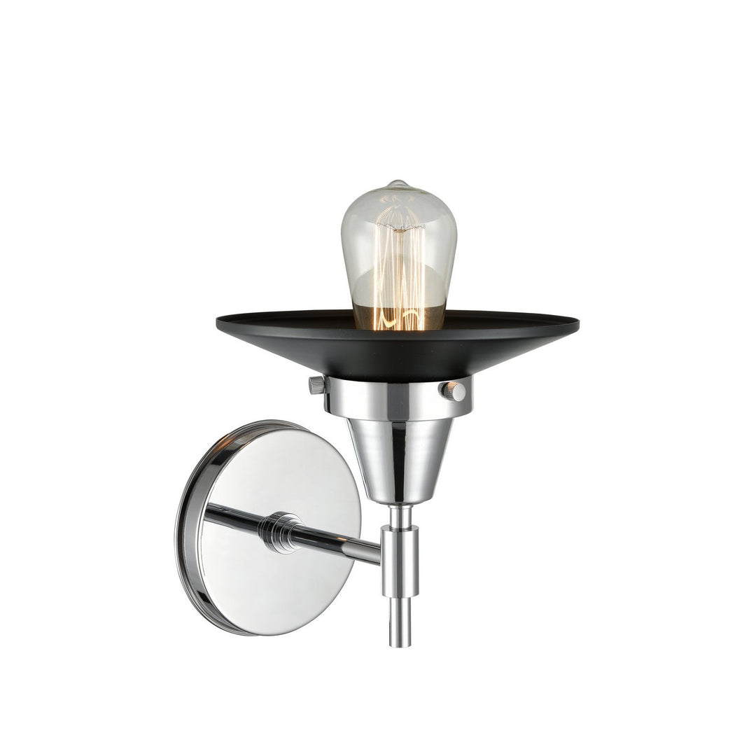 Innovations Caden 447-1W-PC-M6-BK-LED Wall Sconce Light - Polished Chrome