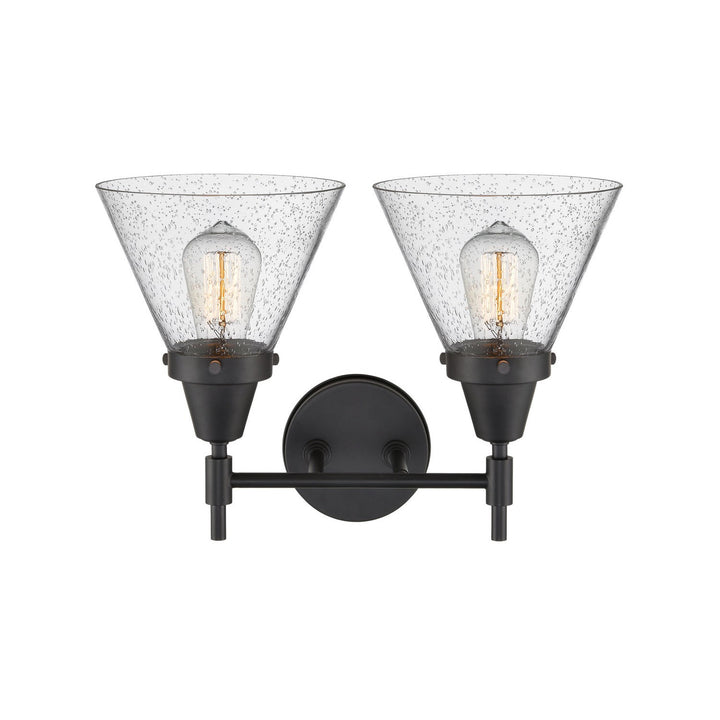 Innovations Caden 447-2W-BK-G44-LED Bath Vanity Light 17 in. wide - Matte Black